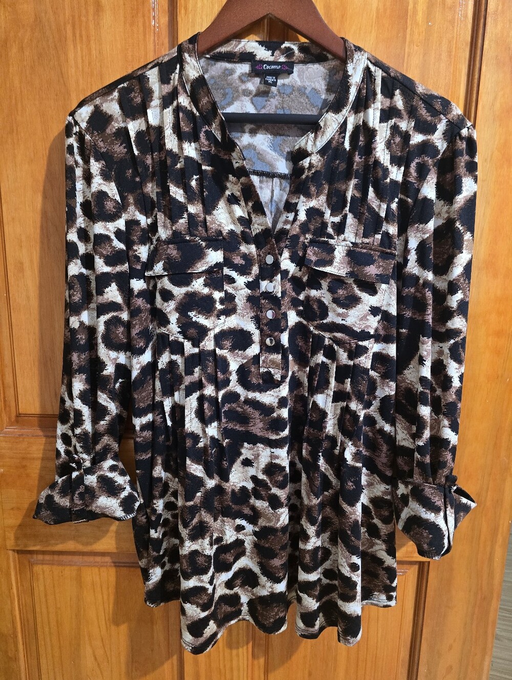 Cocomo Women's Leopard Print Tunic Blouse - Size XL (NWOT)